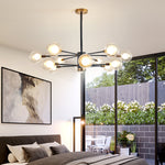 Bubble Glass Bamboo Chandelier-Gold/Black - Reflect Lighting