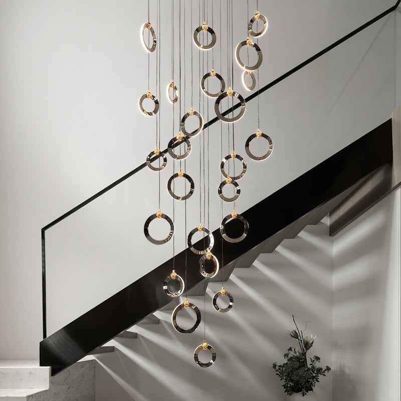 Elysian Rings Staircase Chandelier