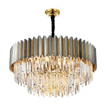 Msambamba Grey & Gold Crystal Chandelier-Round/Rectangle - Reflect Lighting