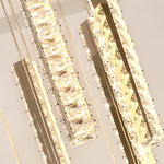 Thierry Vanesa Chrome Crystal Staircase LED Chandelier- 3 Patterns - Reflect Lighting