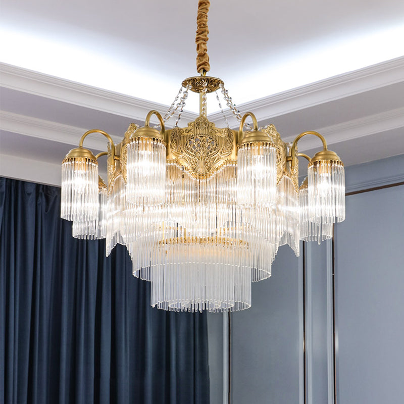 Premium Crystal Copper Chandelier-Round/Rectangle - Reflect Lighting