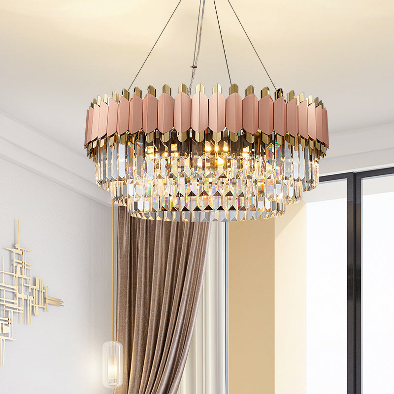 Rose Gold Crystal Chandeliers-Round/Rectangle - Reflect Lighting