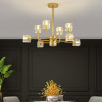 Golden Ice Cube Crystal Chandelier - Reflect Lighting