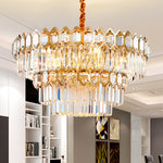 Walden Gold Crystal Chandelier-Round/Rectangle - Reflect Lighting