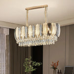 Radiara Feather Crystal Gold Chandelier