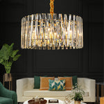 Kirkendall Glo Gold Crystal Chandelier – Round/Rectangle - Reflect Lighting