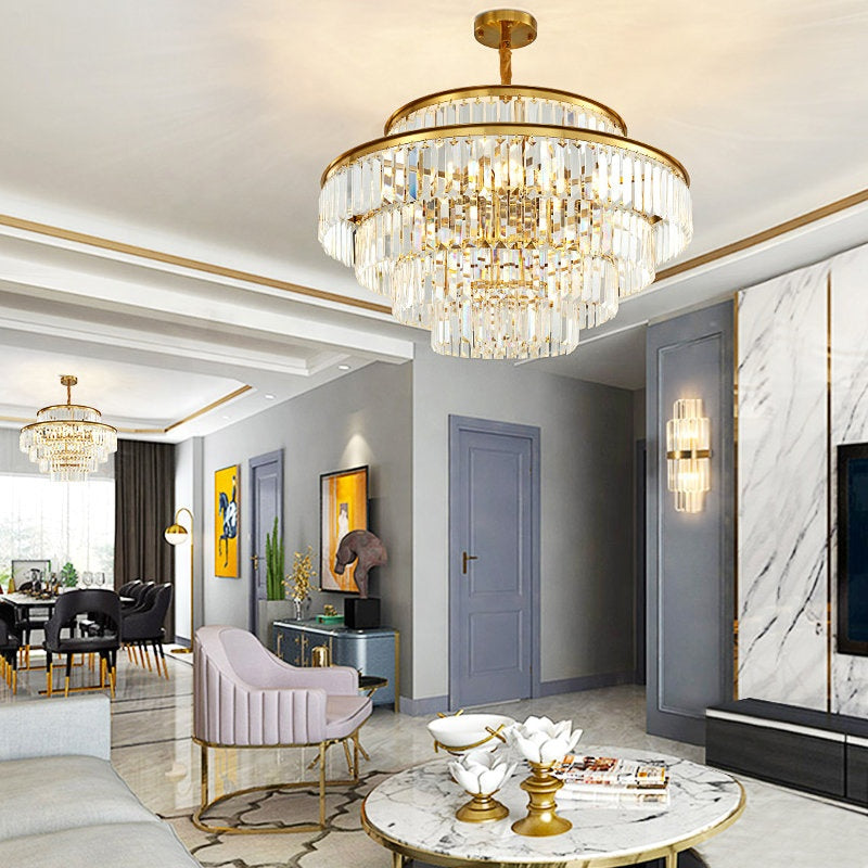 Double Round Crystal Chandelier - Reflect Lighting