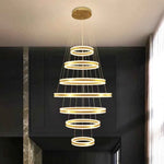 Kronleuchter Anupama 7 rings Gold/Black Chandelier
