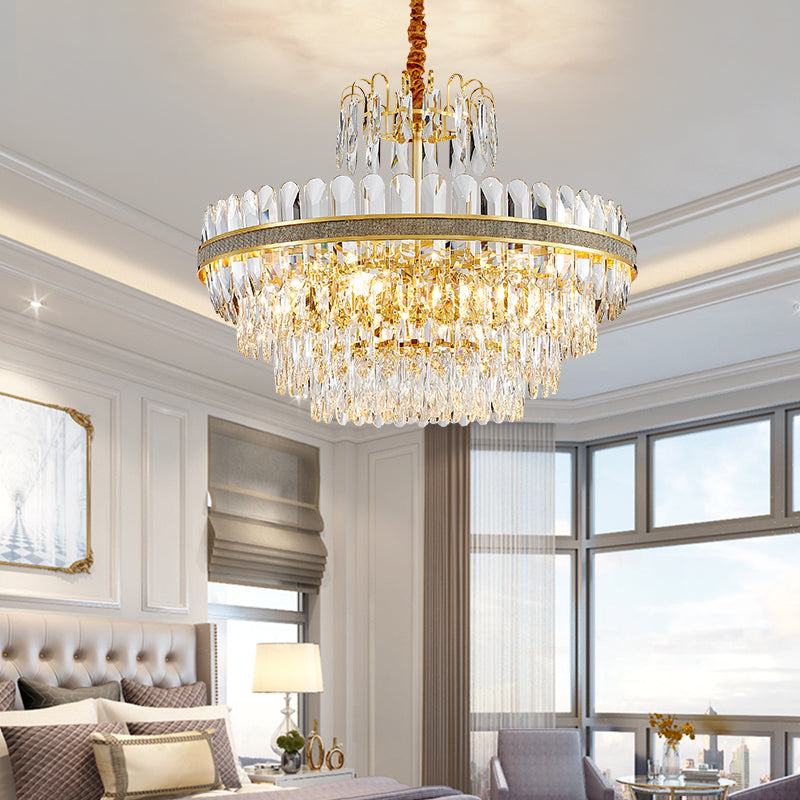 Clemence Silver Gems Chandelier- Round/Rectangle - Reflect Lighting