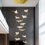 Celestara Golden Bird Staircase Chandelier