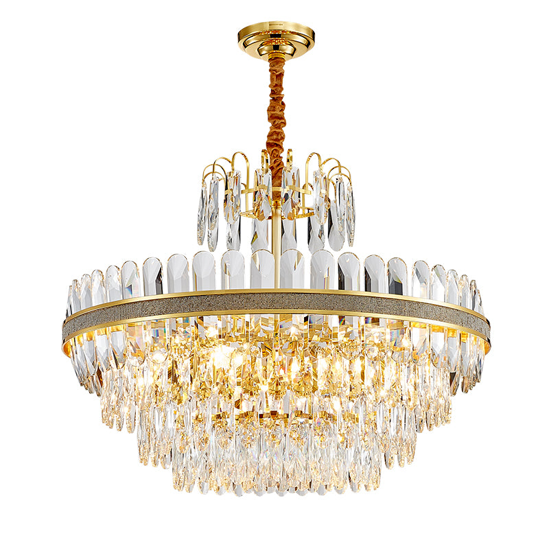 Clemence Silver Gems Chandelier- Round/Rectangle - Reflect Lighting