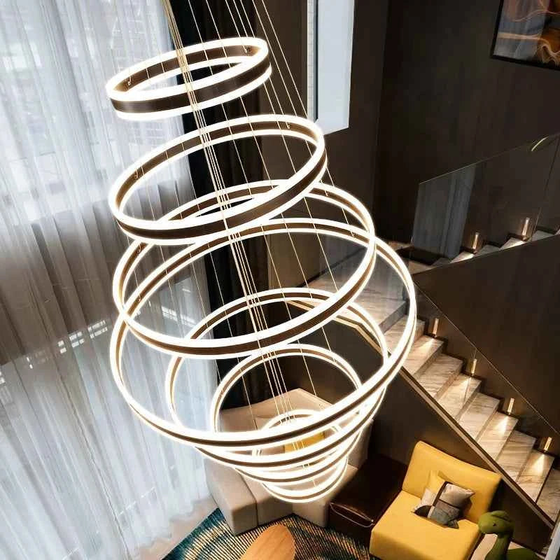 Kronleuchter Anupama 7 rings Gold/Black Chandelier