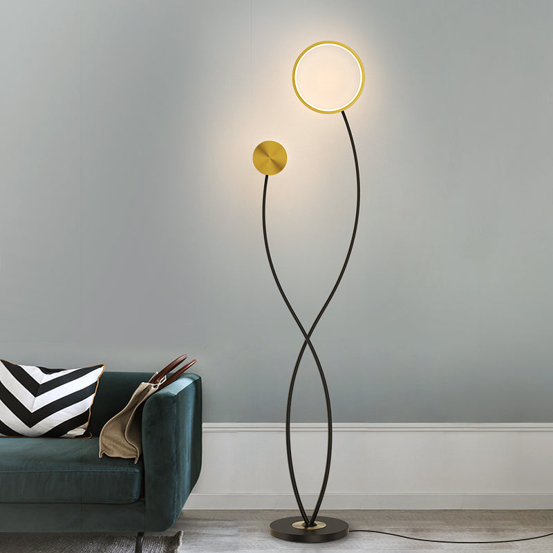Estela Black & Gold LED Floor Lamp - Reflect Lighting