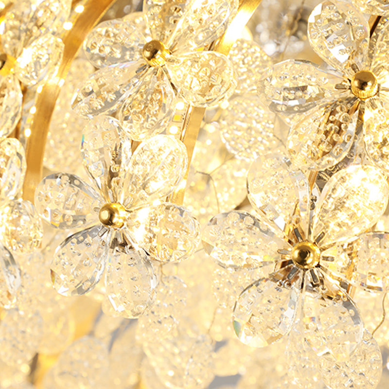 Salazar Flower Crystal Chrome Ceiling Chandelier - Reflect Lighting