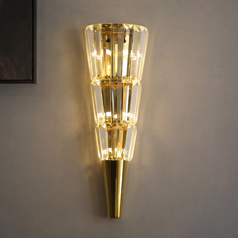 Crystal Cone Gold Wall Lamp - Reflect Lighting
