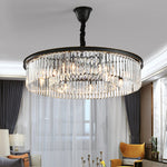 Transparent Circular Crystal Flat Chandelier - Reflect Lighting