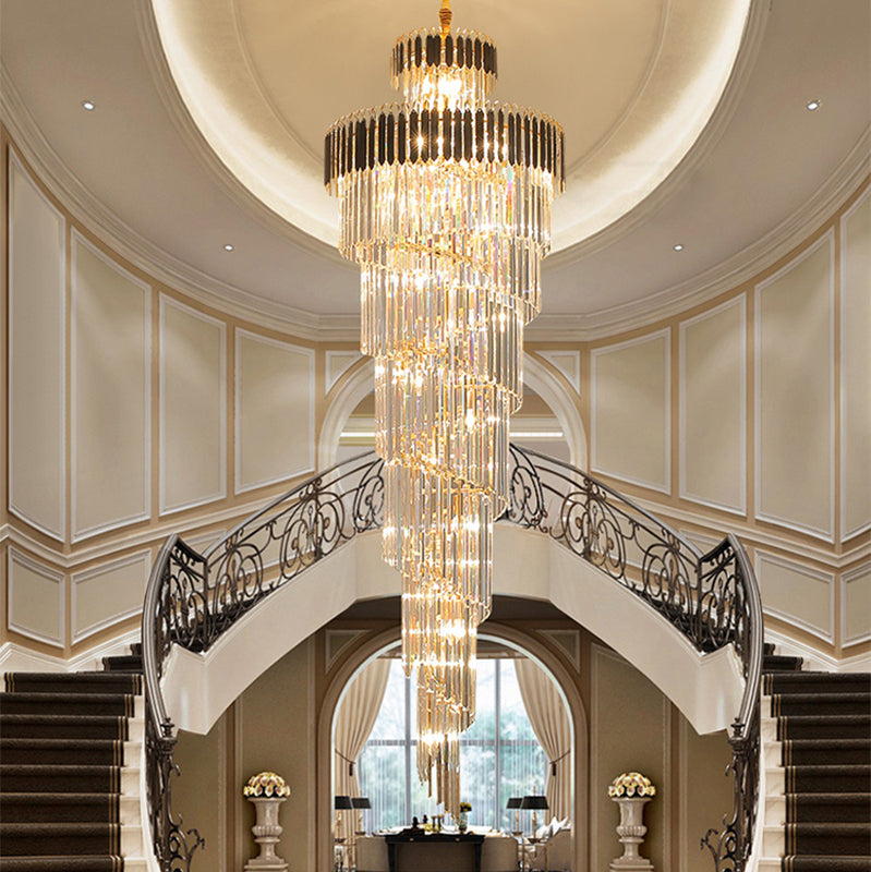 Lokuko Gold Large Crystal Chandeliers - Reflect Lighting