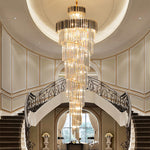 Lokuko Gold Large Crystal Chandeliers - Reflect Lighting