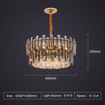 Maurice Amber/Smokey Grey Crystal Chandelier-Round/Rectangle - Reflect Lighting