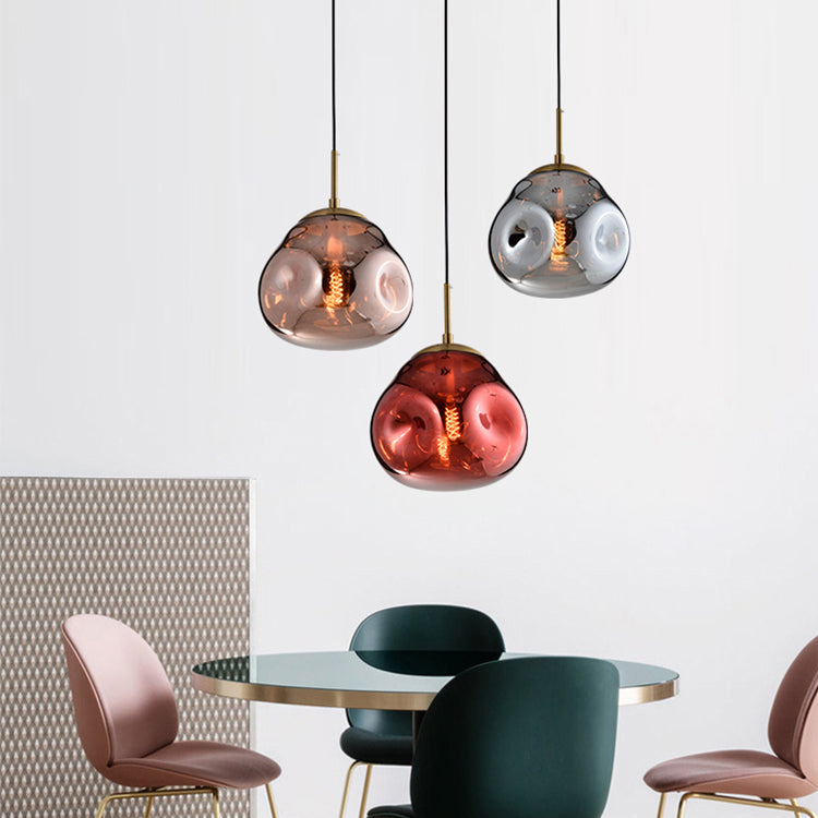 Pressley Vard Pendant Light- Smoky Grey/ Rose Gold/ Red/ Cognac - Reflect Lighting