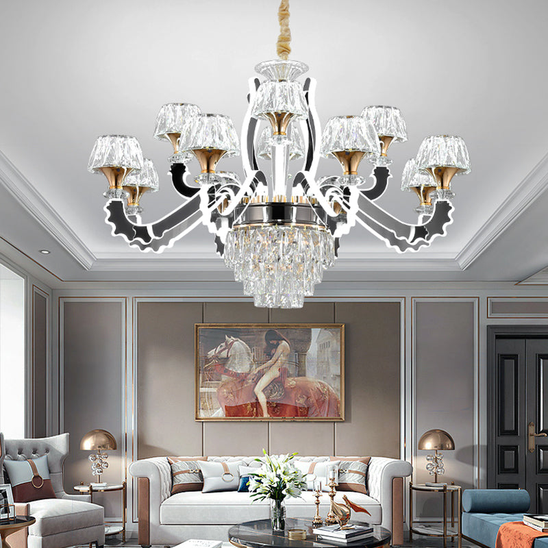 Lynna Lipscomb Black LED Crystal Chandelier - Reflect Lighting