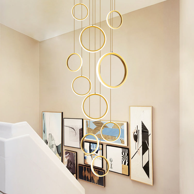 Orozco Gold Staircase Chandelier - Reflect Lighting
