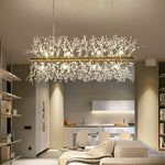 Snowflake Round/Rectangle Dandelion Branch Chandelier- Gold/Chrome/ Rose Gold - Reflect Lighting