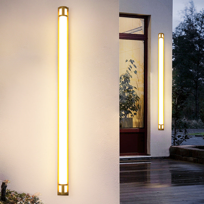 Galarza Gold & Black LED Outdoor Wall Light - Reflect Lighting