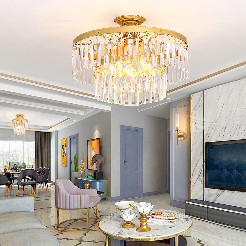Cerium Crystal Chandelier- Gold/Black - Reflect Lighting