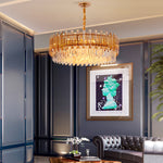 Maurice Amber/Smokey Grey Crystal Chandelier-Round/Rectangle - Reflect Lighting