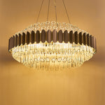 Gary & Gold Cylinder Crystal Chandelier-Round/Rectangle - Reflect Lighting