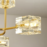 Golden Ice Cube Crystal Chandelier - Reflect Lighting