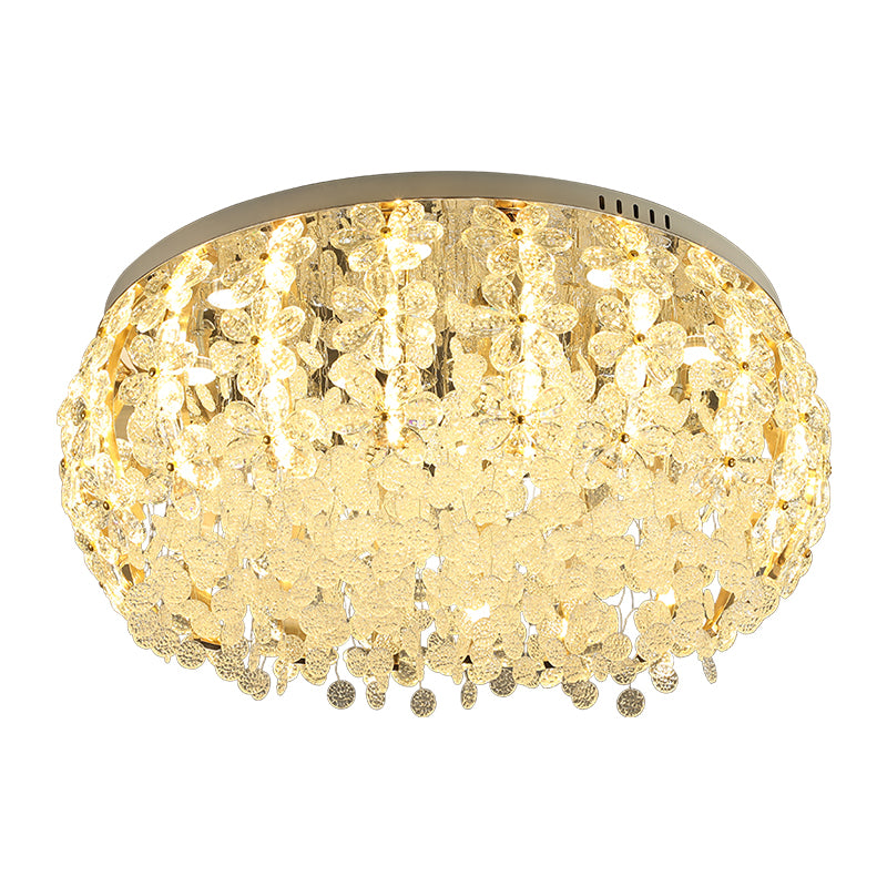 Salazar Flower Crystal Chrome Ceiling Chandelier - Reflect Lighting