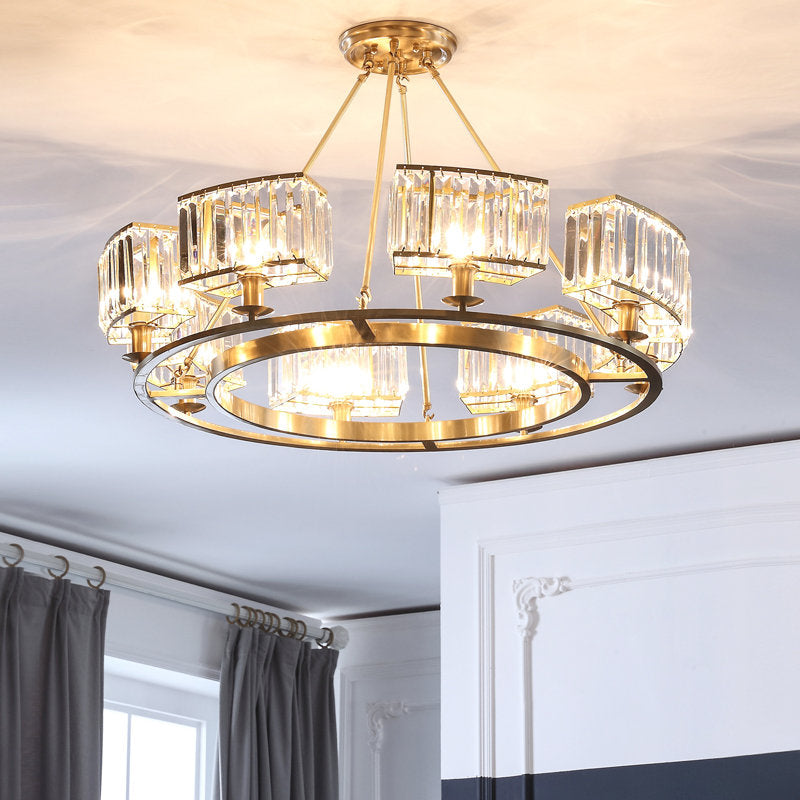 Edgar Gold Crystal Chandelier - Reflect Lighting