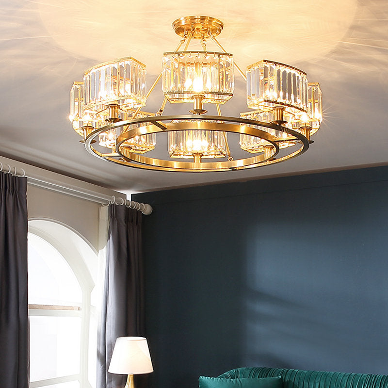 Edgar Gold Crystal Chandelier - Reflect Lighting