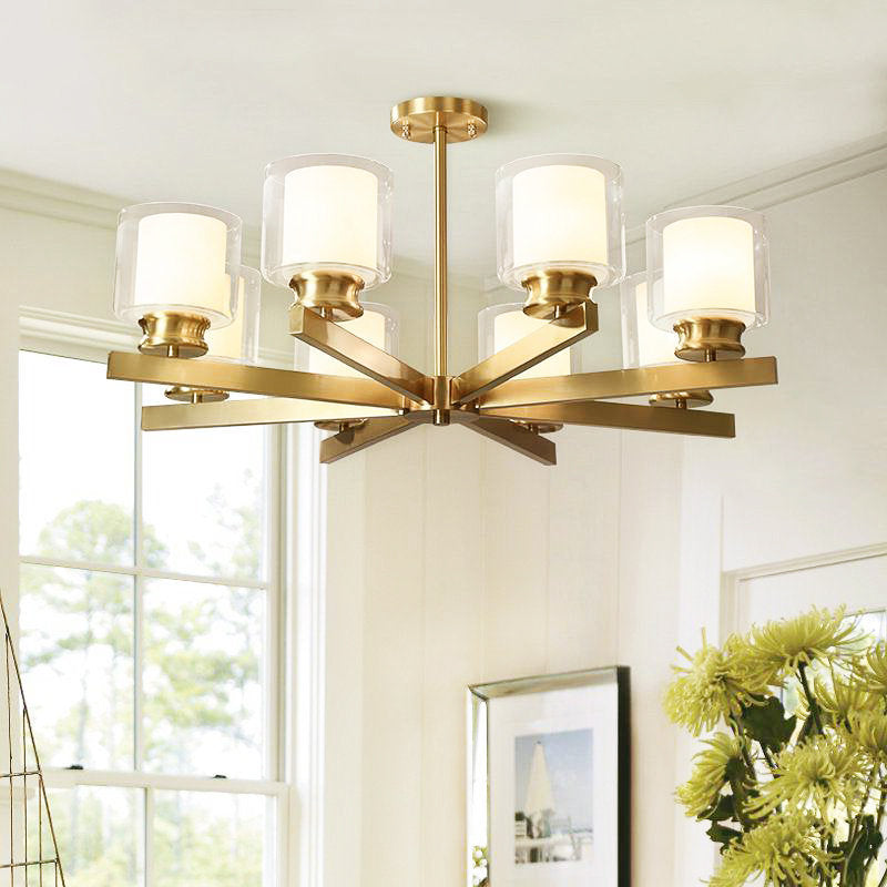 Classic Copper/Glass Candle Chandelier - Reflect Lighting