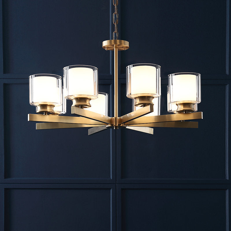 Classic Copper/Glass Candle Chandelier - Reflect Lighting