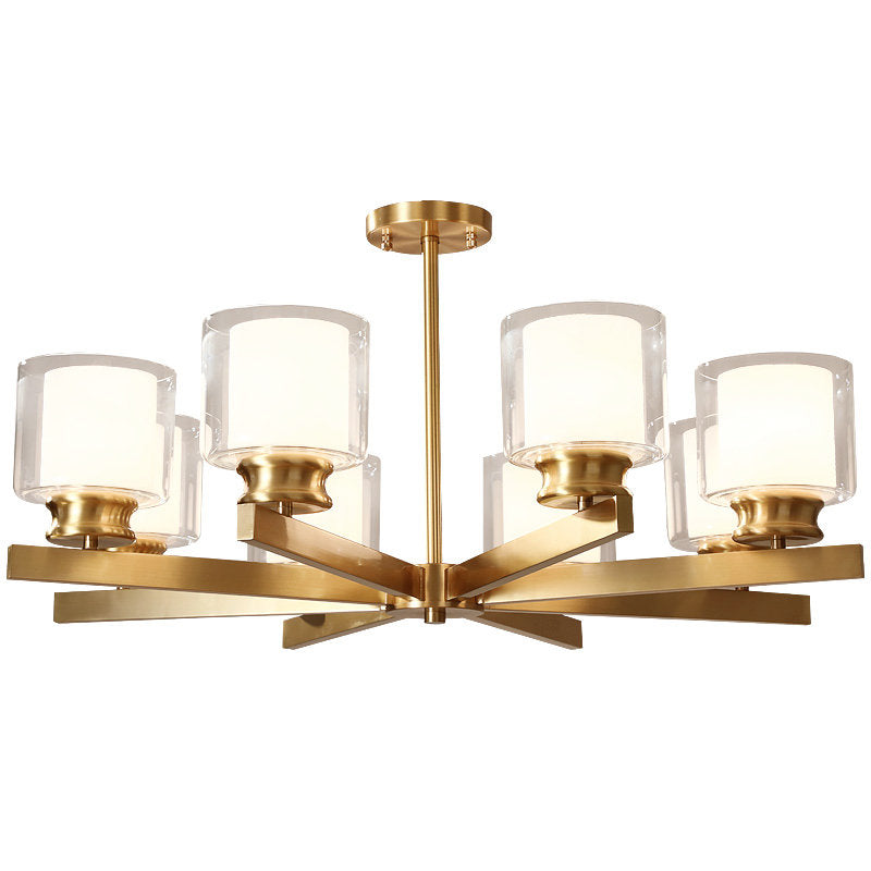 Classic Copper/Glass Candle Chandelier - Reflect Lighting