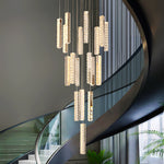 Thierry Vanesa Chrome Crystal Staircase LED Chandelier- 3 Patterns - Reflect Lighting