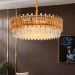Maurice Amber/Smokey Grey Crystal Chandelier-Round/Rectangle - Reflect Lighting
