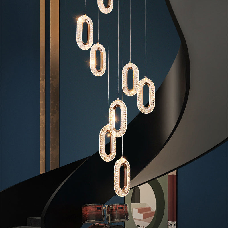 Ogilvy Champagne Gold Staircase Chandelier - Reflect Lighting