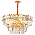 Walden Gold Crystal Chandelier-Round/Rectangle - Reflect Lighting