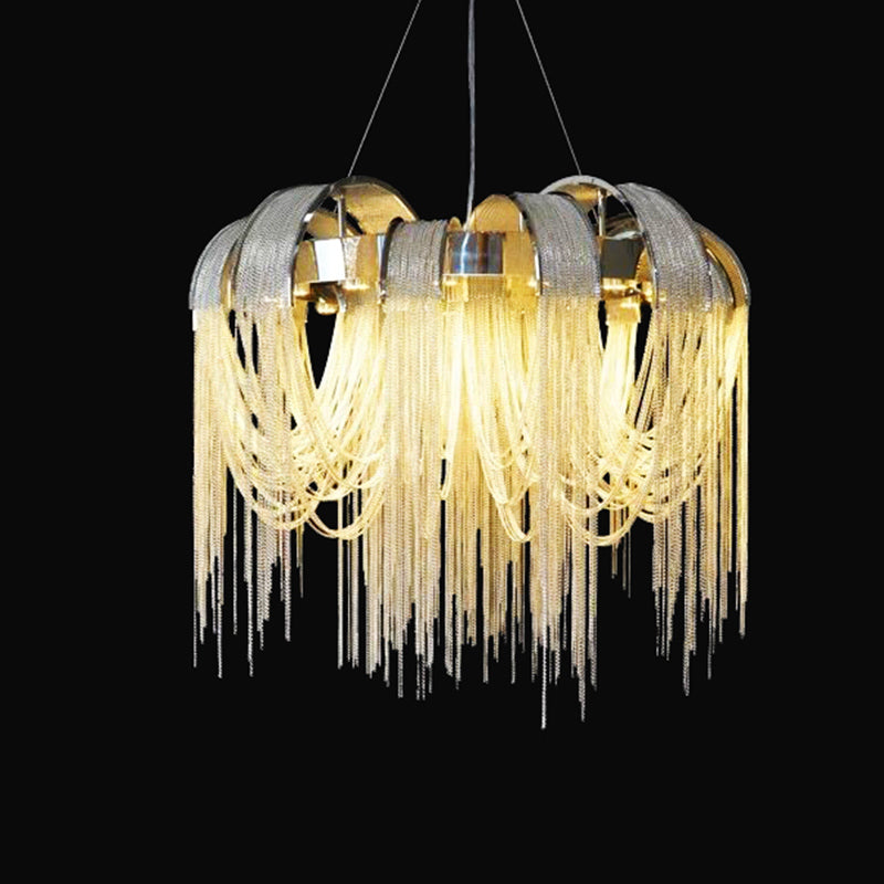 Flap Rope Tassel Chrome/Gold Chandelier - Reflect Lighting