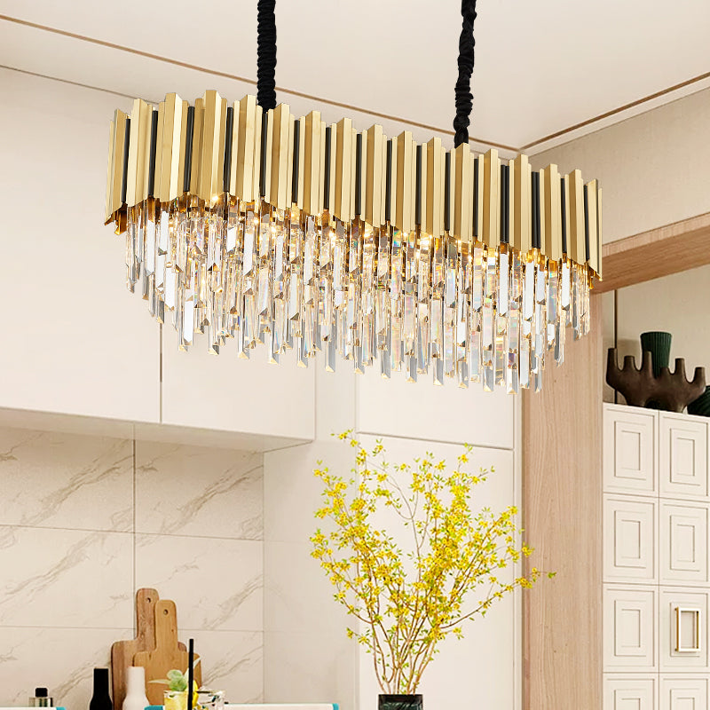 Pyrite Gold Crystal Chandelier -Round/Rectangle - Reflect Lighting
