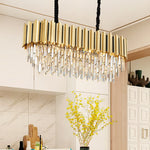 Pyrite Gold Crystal Chandelier -Round/Rectangle - Reflect Lighting