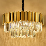 Pyrite Gold Crystal Chandelier -Round/Rectangle - Reflect Lighting