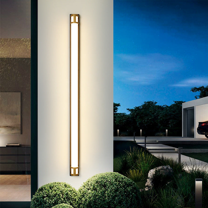 Galarza Gold & Black LED Outdoor Wall Light - Reflect Lighting