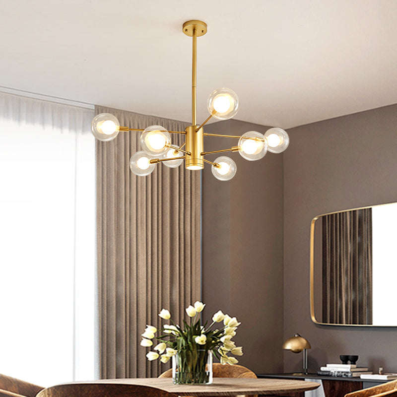 Bubble Glass Bamboo Chandelier-Gold/Black - Reflect Lighting