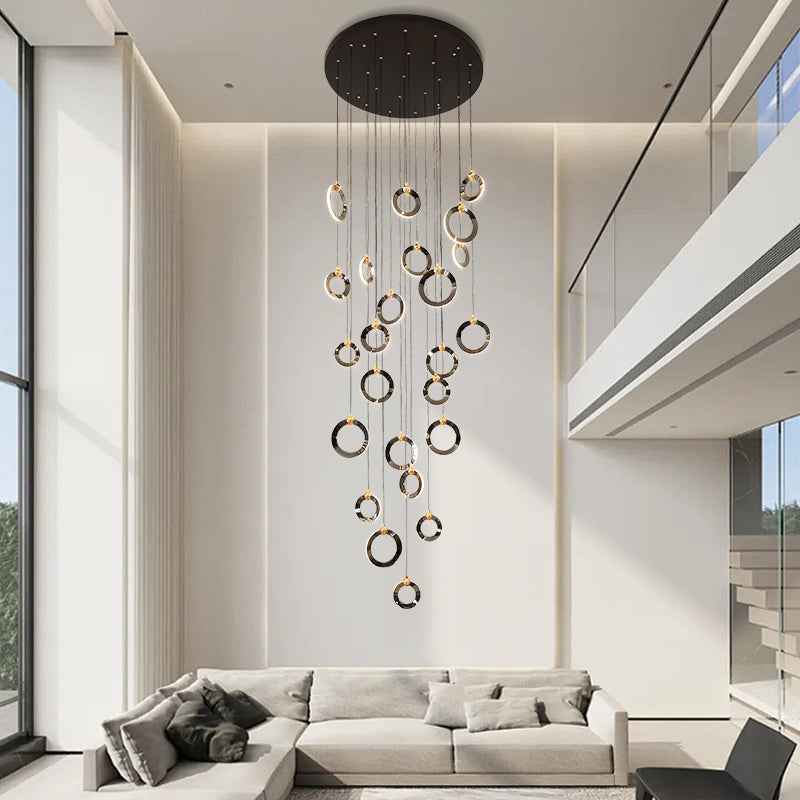 Elysian Rings Staircase Chandelier