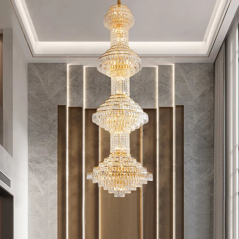 Courson Basilia Gold Large Crystal Chandelier - Reflect Lighting